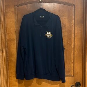 Men's Marquette Navy Quarter-Zip Sweater